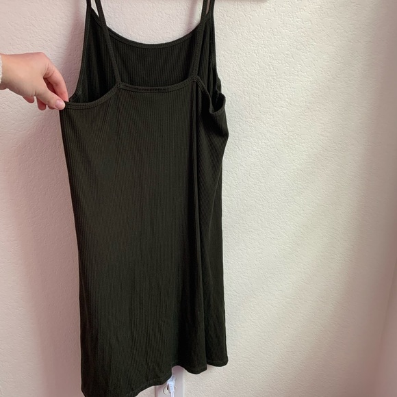 Olive Green Body-Con Midi Ribbed Dress SIZE: S/M - Picture 2 of 3